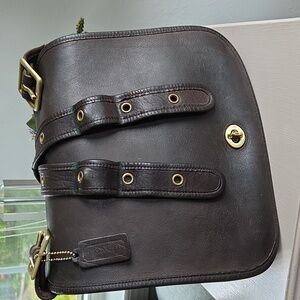 Vintage COACH Mocha Stewardess Shoulder Bag #9525